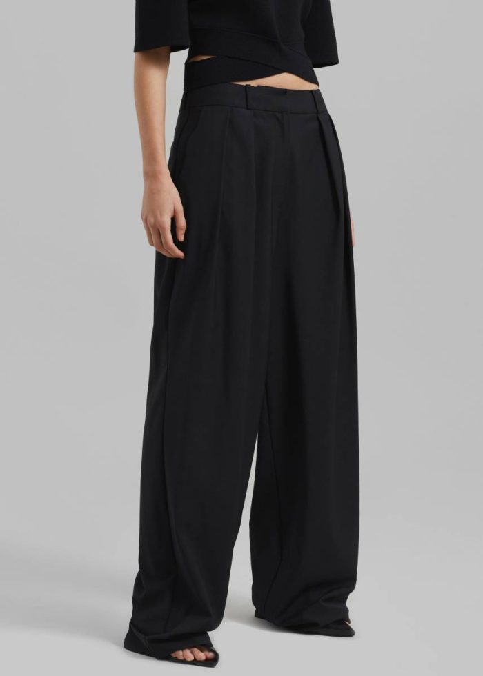 Bottoms Women The Frankie Shop Ripley Pleated Trousers - Black Black