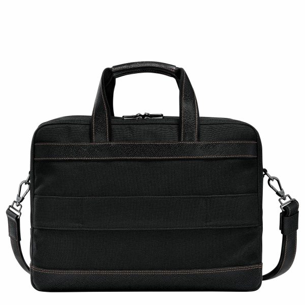 Boxford L Briefcase Black - Recycled Canvas Black Briefcase Longchamp Men