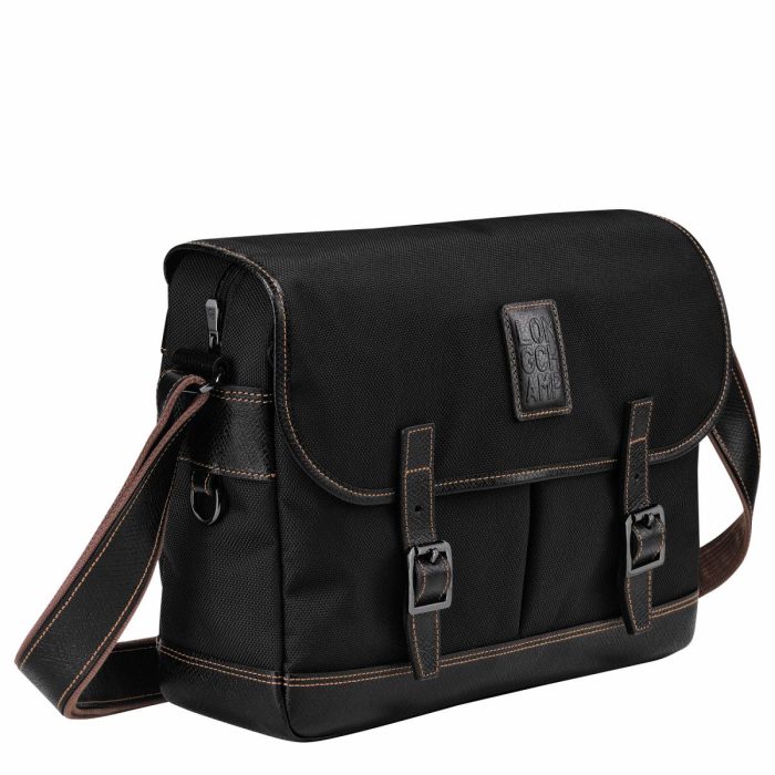 Boxford L Crossbody Bag Black - Recycled Canvas Black Longchamp Crossbody Bags Men