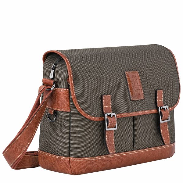 Boxford L Crossbody Bag Brown - Recycled Canvas Men Brown Longchamp Crossbody Bags