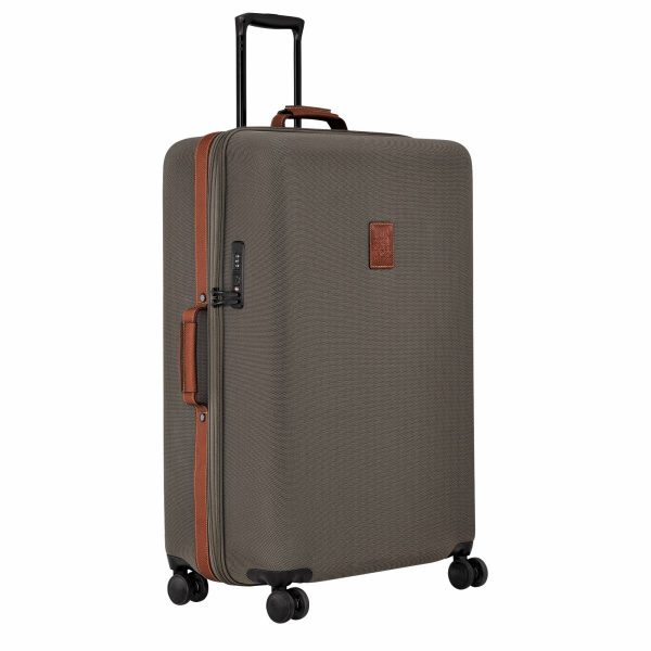Boxford Xl Suitcase Brown - Recycled Canvas Suitcases Women Brown Longchamp