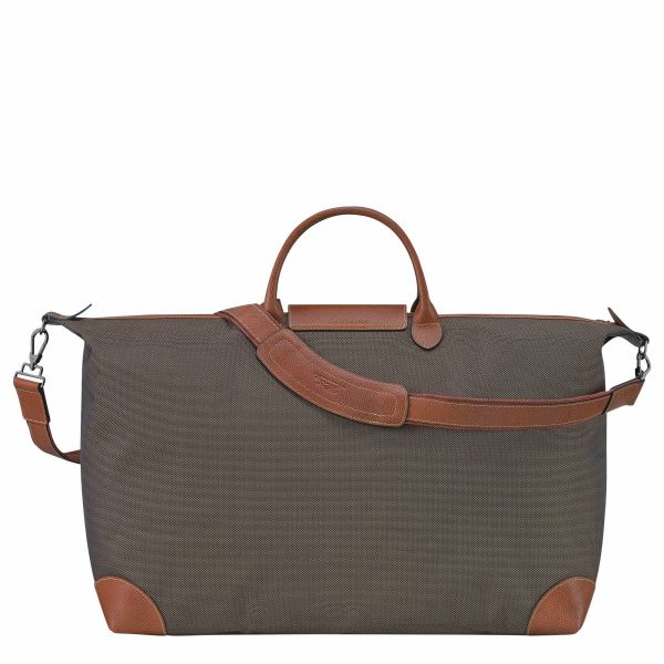 Boxford Xl Travel Bag Brown - Recycled Canvas Brown Travel Bags Longchamp Women