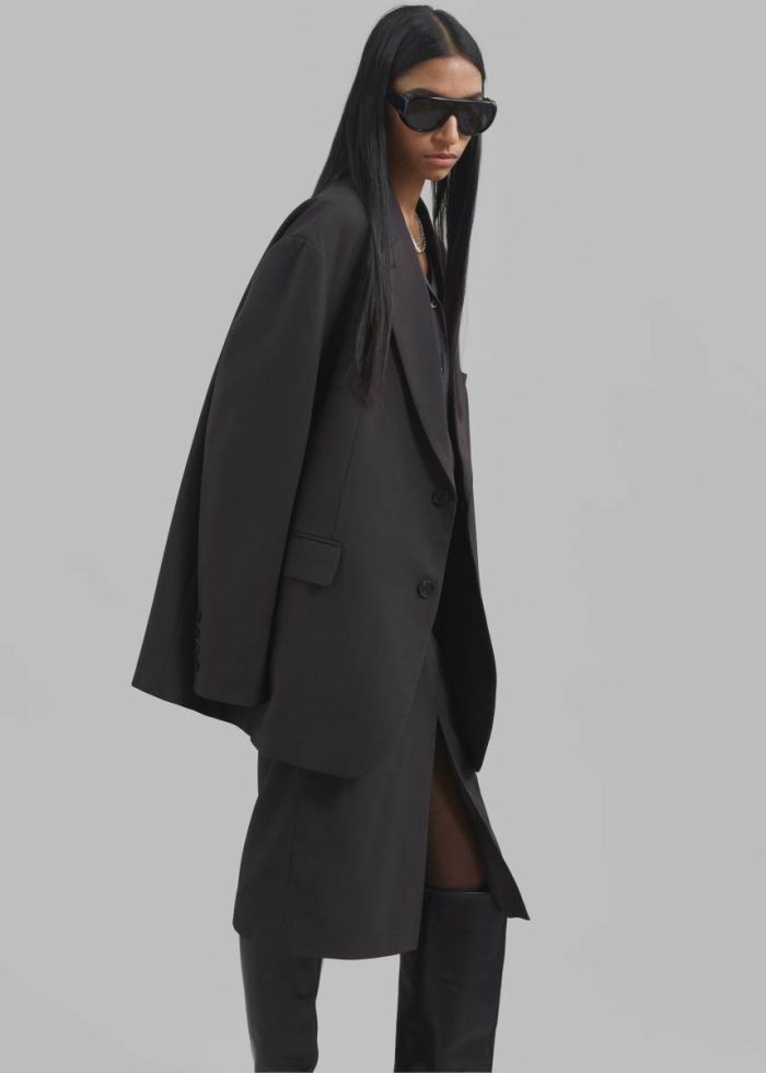 Brooklyn Blazer - Charcoal Outerwear The Frankie Shop Women Grey