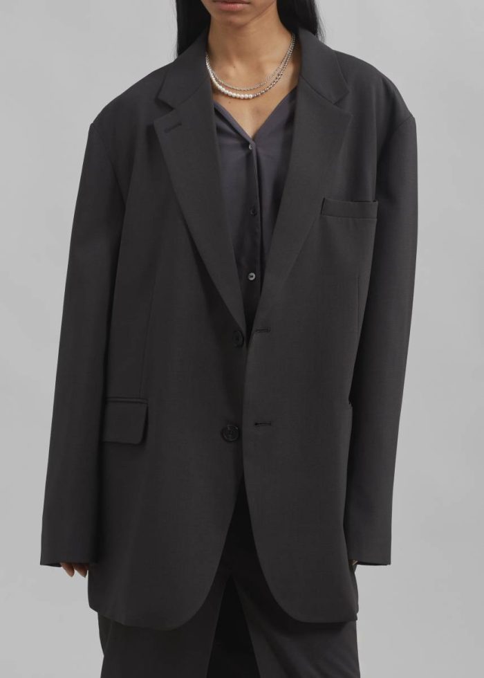 Brooklyn Blazer - Charcoal Outerwear The Frankie Shop Women Grey