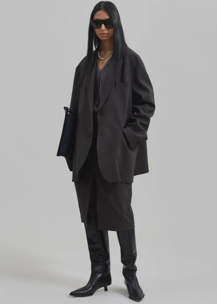 Brooklyn Blazer - Charcoal Outerwear The Frankie Shop Women Grey