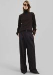 Brown Loma Pintuck Trousers - Brown The Frankie Shop Bottoms Women