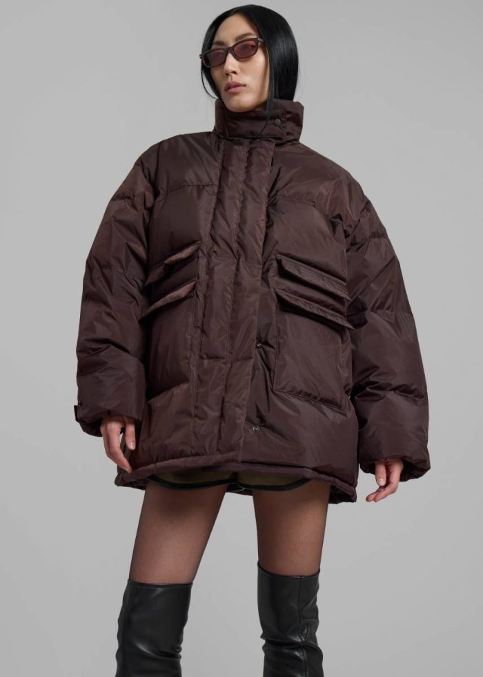 Brown Outerwear The Frankie Shop Nixa Puffer Jacket - Brown Women