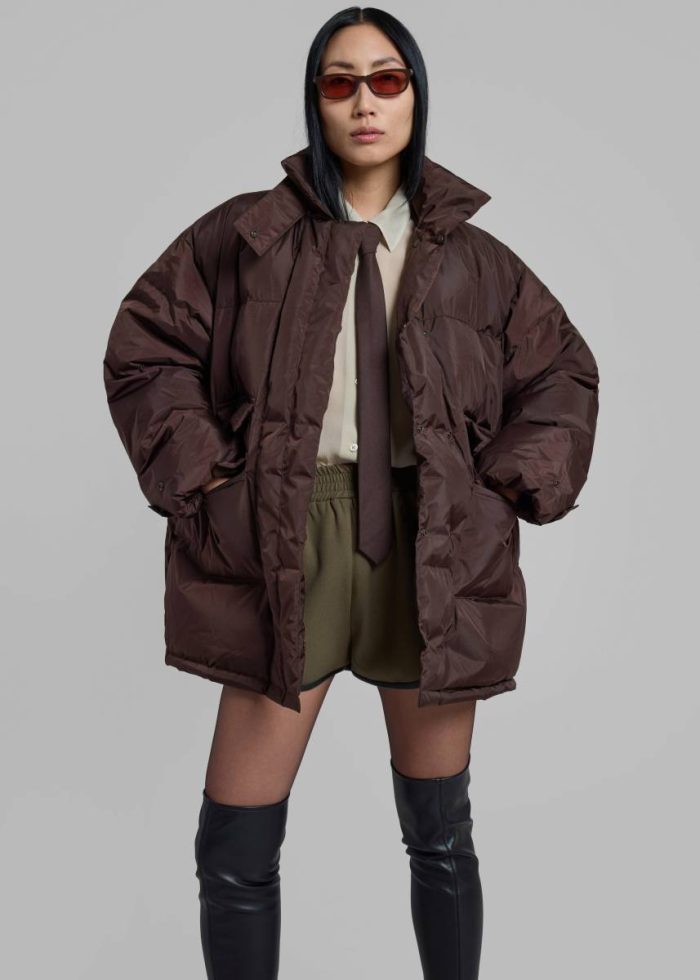 Brown Outerwear The Frankie Shop Nixa Puffer Jacket - Brown Women