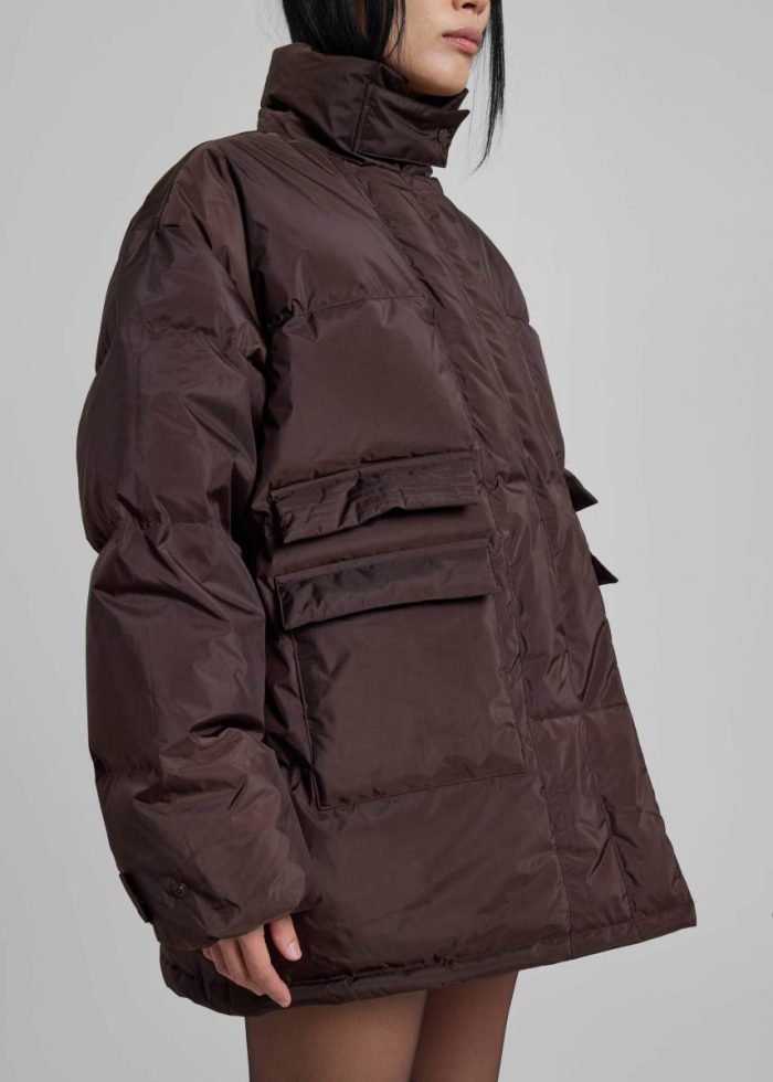 Brown Outerwear The Frankie Shop Nixa Puffer Jacket - Brown Women