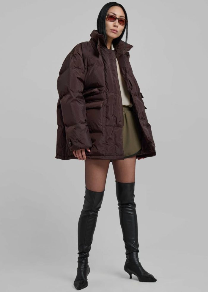 Brown Outerwear The Frankie Shop Nixa Puffer Jacket - Brown Women