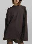 Brown Rio Oversized Sleeve Tee - Dark Brown Women Tops The Frankie Shop