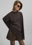 Brown Rio Oversized Sleeve Tee - Dark Brown Women Tops The Frankie Shop
