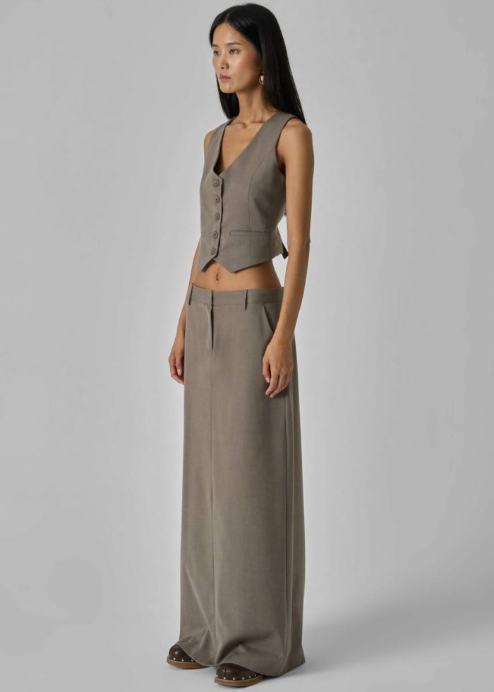 Brown Seine Vest - Taupe Outerwear The Frankie Shop Women