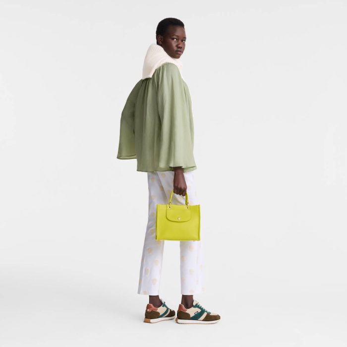 Cabas Longchamp S Handbag Kiwi Green - Leather Women Leather Bags Kiwi Green