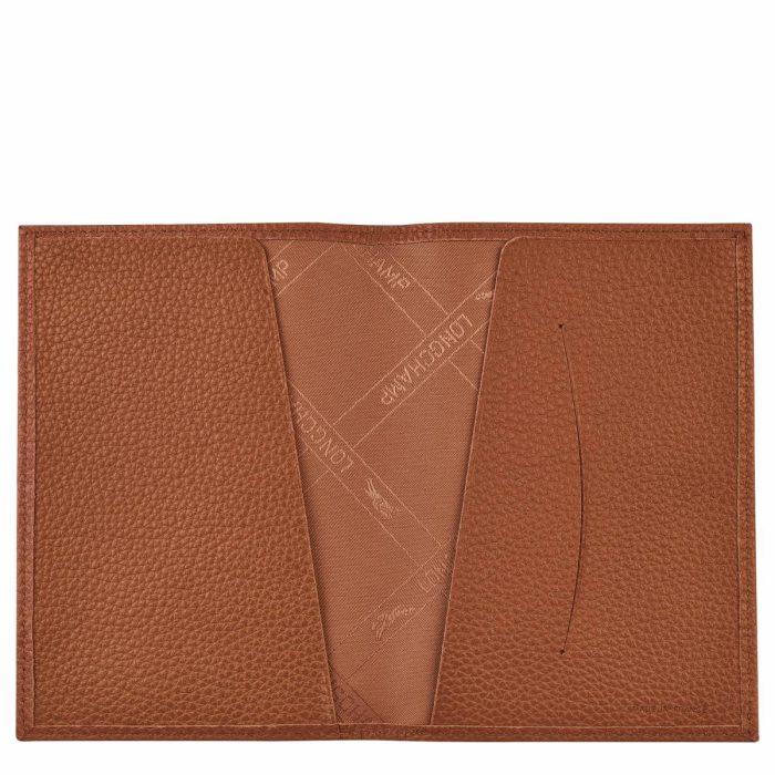 Caramel Women Pouches & Cases Le Foulonné Passport Cover Caramel - Leather Longchamp