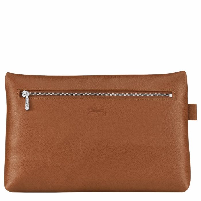 Caramel Women Travel Bags Longchamp Le Foulonné Toiletry Case Caramel - Leather