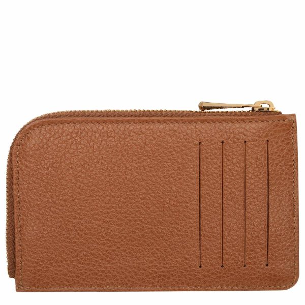 Cardholders & Coin Purses Le Foulonné Card Holder Caramel - Leather Longchamp Women Caramel