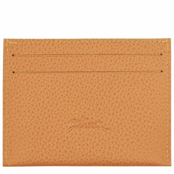 Cardholders & Coin Purses Longchamp Le Foulonné Card Holder Walnut - Leather Women Walnut