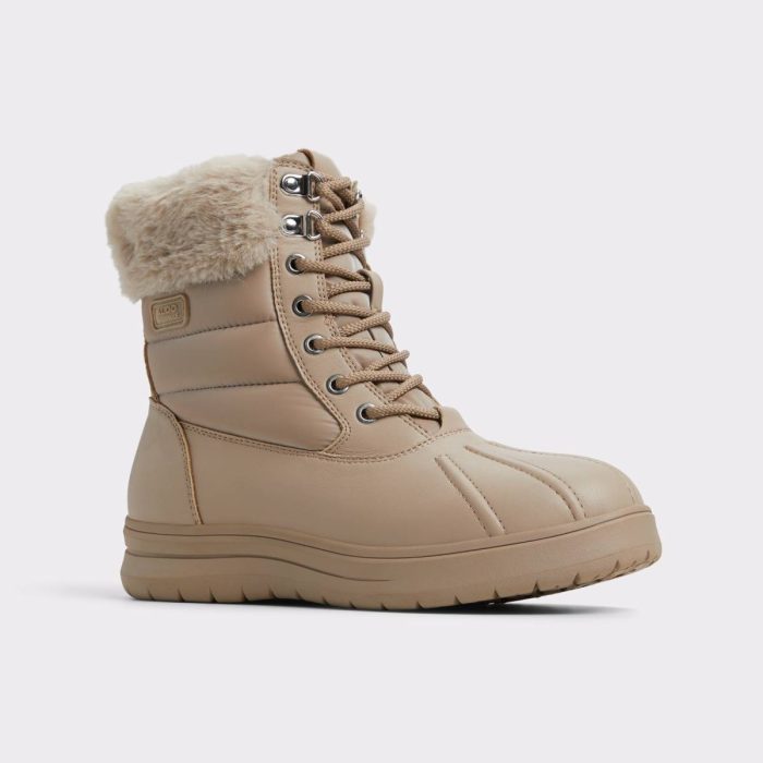 Chilly Light Beige Synthetic Mixed Material Women's Winter Boots Boots Women Light Beige Synthetic Mixed Material Aldo