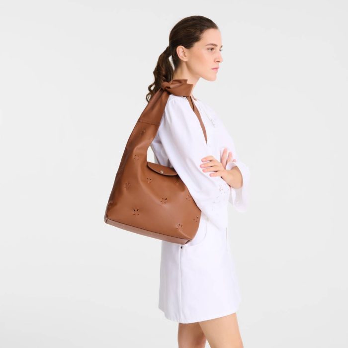 Cognac Longchamp Le Pliage Xtra M Shoulder Bag Cognac - Leather Women Leather Bags
