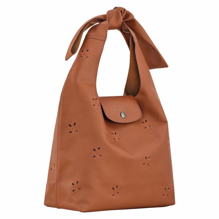 Cognac Longchamp Le Pliage Xtra M Shoulder Bag Cognac - Leather Women Leather Bags