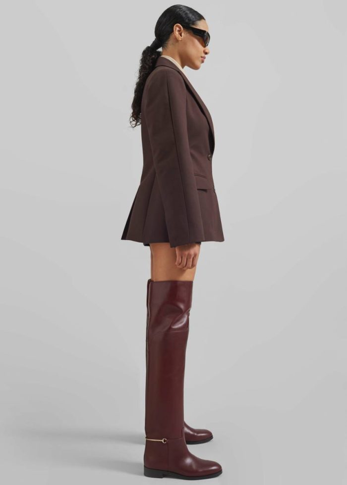 Colette Hourglass Blazer - Dark Brown Women Outerwear Brown The Frankie Shop