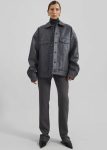 Conan Faux Leather Jacket - Dark Grey The Frankie Shop Outerwear Grey Men