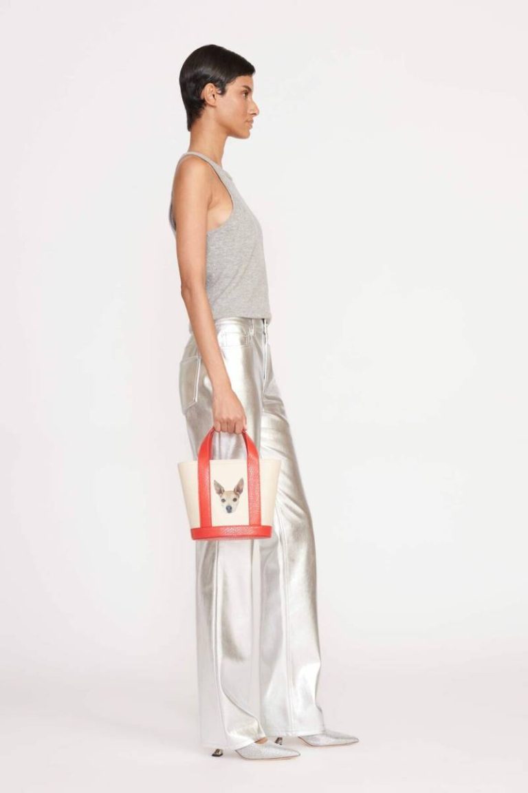 Custom Allora Mini Tote Cream Red Rose Totes Women Staud
