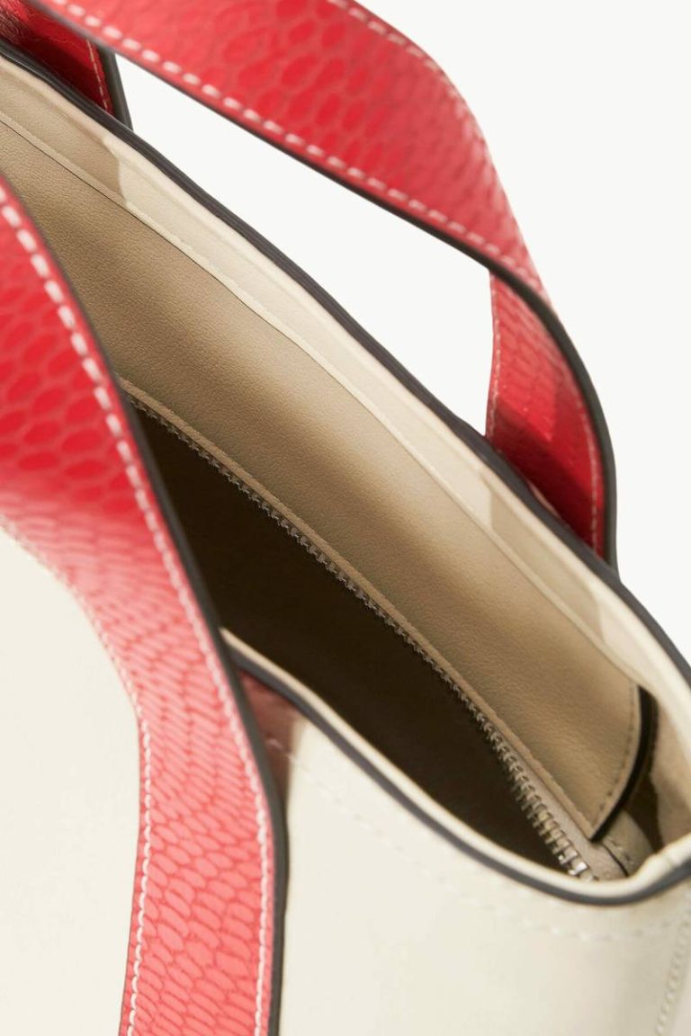 Custom Allora Mini Tote Cream Red Rose Totes Women Staud