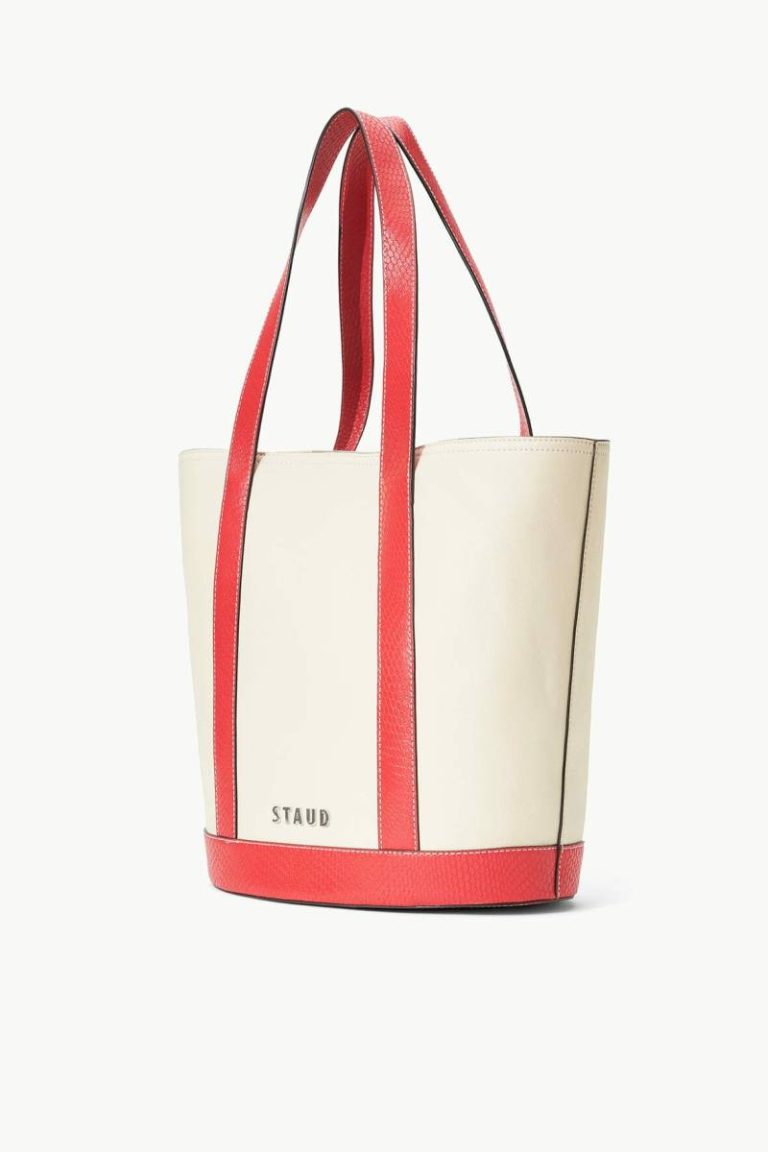 Custom Allora Tote Cream Red Rose Women Staud Totes