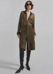 Dartsel Suede Bermuda Shorts - Khaki Bottoms Green The Frankie Shop Women