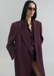 Delphina Long Coat - Burgundy The Frankie Shop Outerwear Red Women