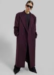Delphina Long Coat - Burgundy The Frankie Shop Outerwear Red Women