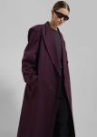 Delphina Long Coat - Burgundy The Frankie Shop Outerwear Red Women