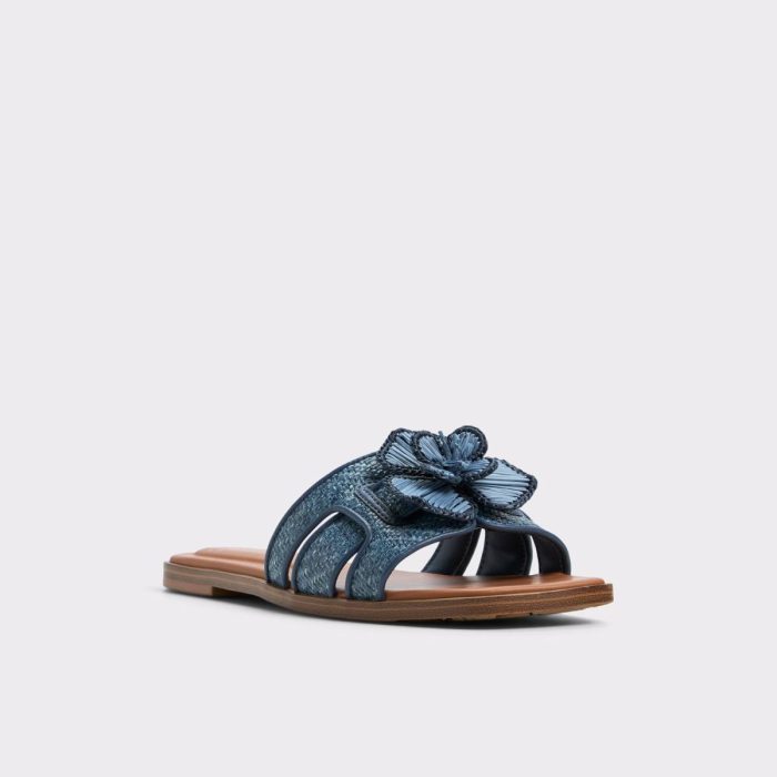 Denim Aldo Seaflower Denim Women's Flat Sandals Sandals Women