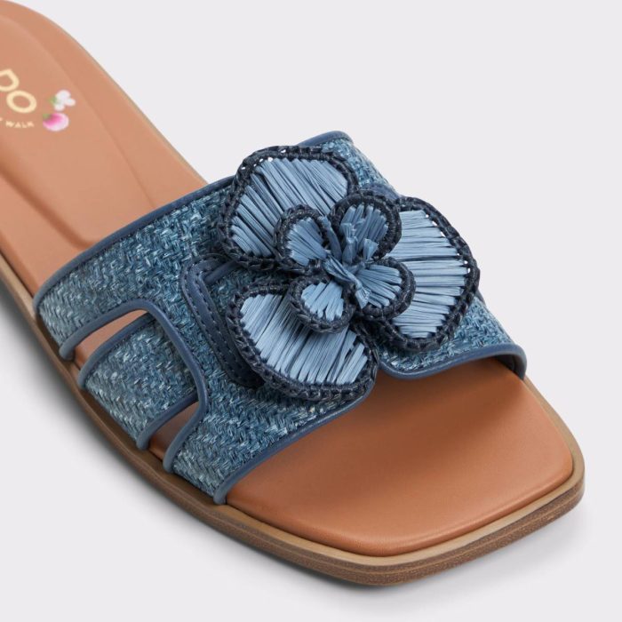 Denim Aldo Seaflower Denim Women's Flat Sandals Sandals Women