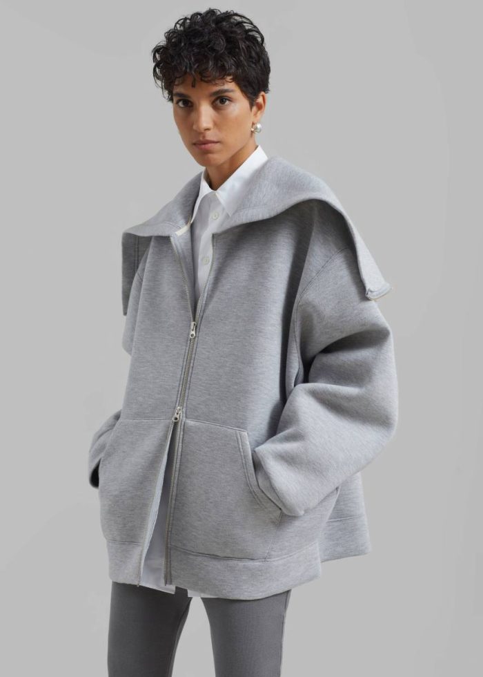 Denton Oversized Hoodie - Grey Women Outerwear Grey The Frankie Shop
