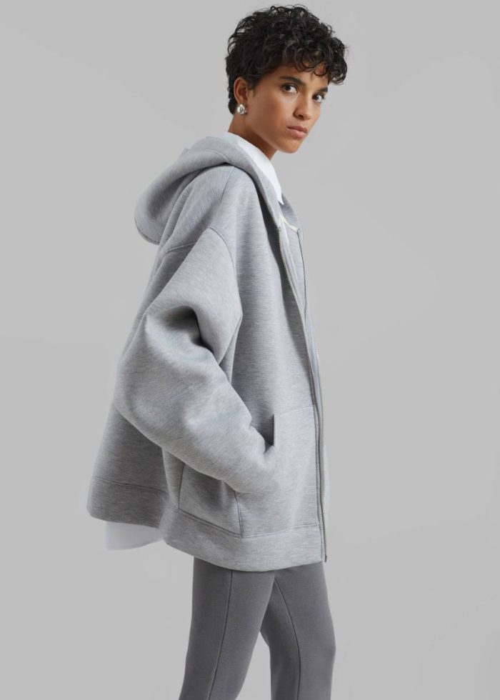 Denton Oversized Hoodie - Grey Women Outerwear Grey The Frankie Shop