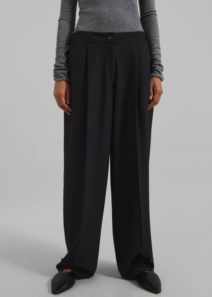 Dina Pleated Trousers - Black Bottoms The Frankie Shop Black Women