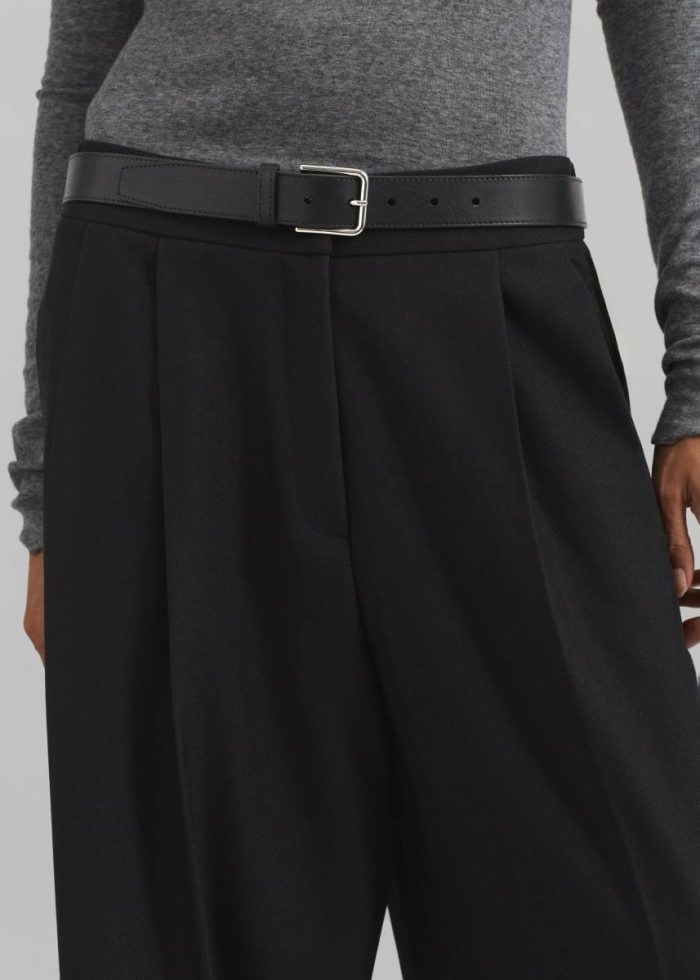 Dina Pleated Trousers - Black Bottoms The Frankie Shop Black Women