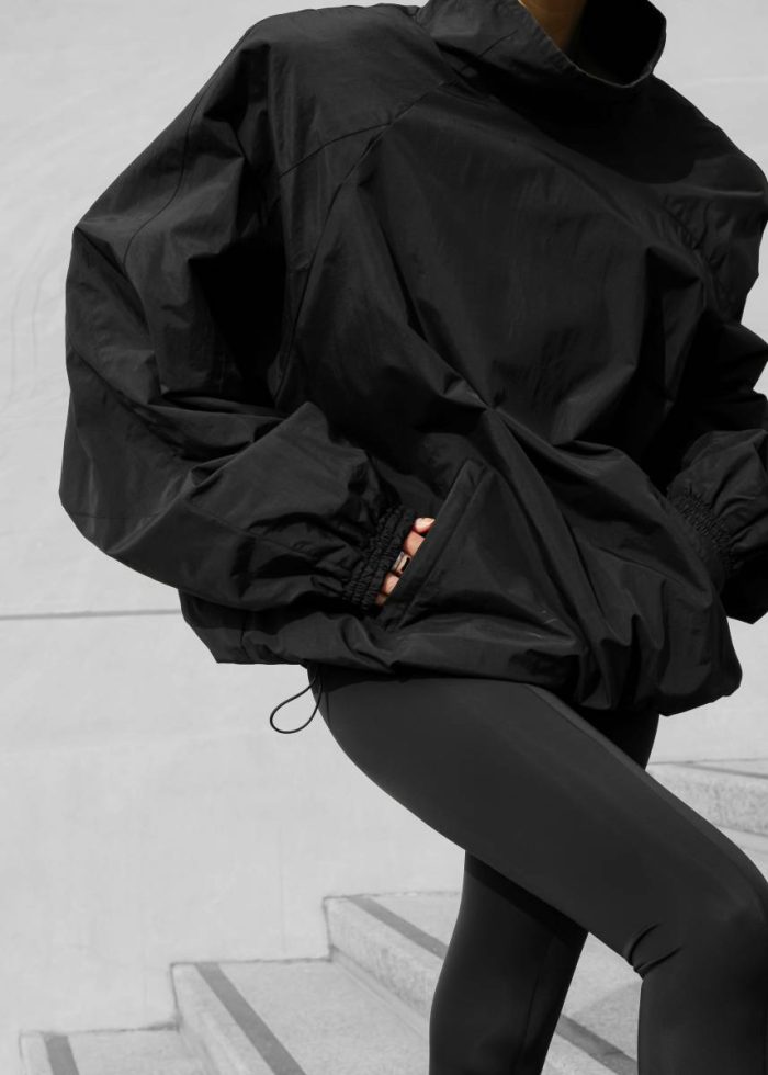 Doyle Mockneck Anorak - Black Women Outerwear Black The Frankie Shop