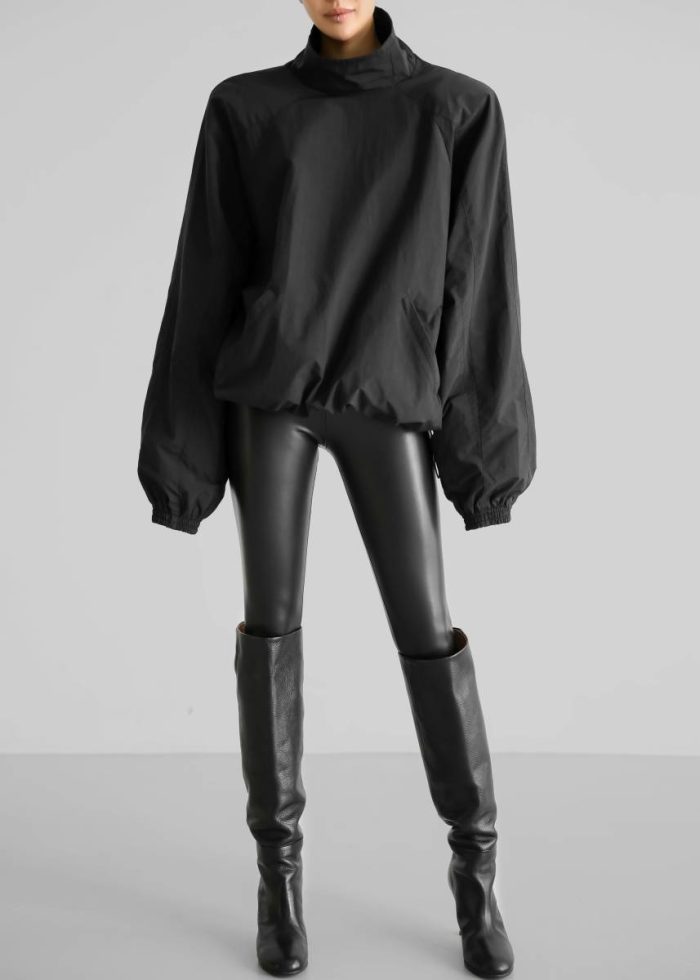 Doyle Mockneck Anorak - Black Women Outerwear Black The Frankie Shop