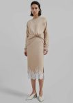 Dresses Beige The Frankie Shop 3.1 Philip Lim Long Sleeve Draped Knit Dress - Beige Women