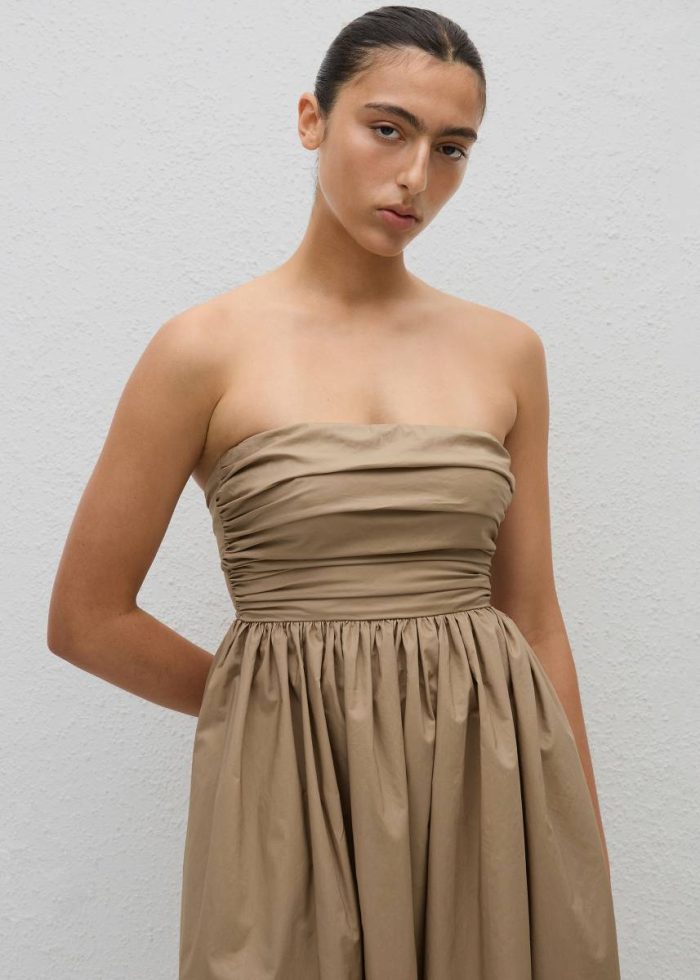 Dresses Matteau Strapless Lace Up Dress - Stone Women Beige The Frankie Shop