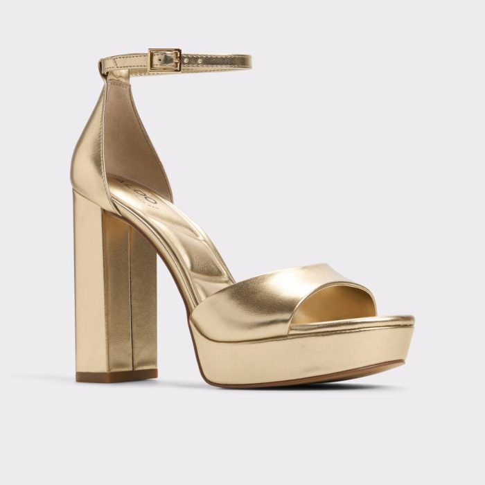 Enaegyn2.0 Gold Women's Platform Sandals Gold Heels Women Aldo