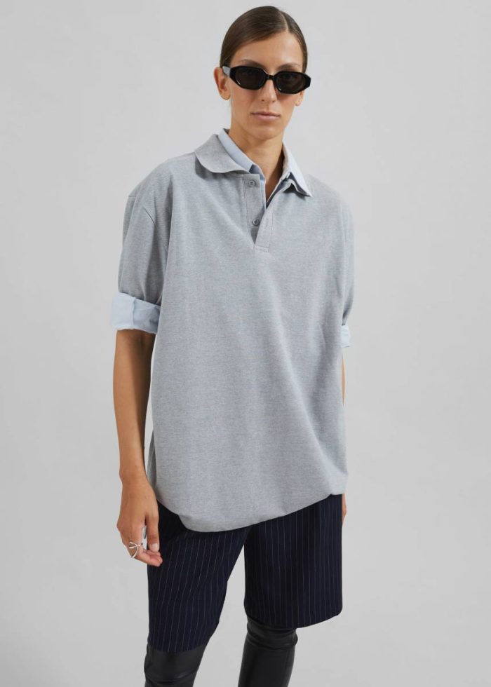 Essen Polo - Grey Tops Grey The Frankie Shop Women