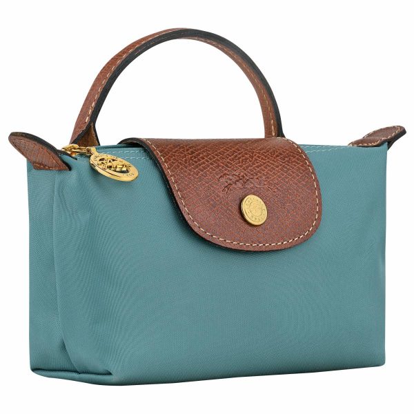 Eucalyptus Le Pliage Original Pouch With Handle Eucalyptus - Recycled Canvas Pouches & Cases Women Longchamp