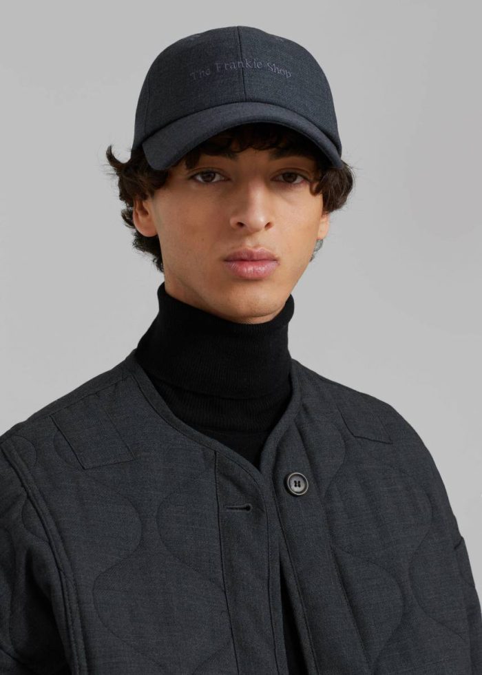 Frankie Baseball Cap - Charcoal The Frankie Shop Men Charcoal Headwear