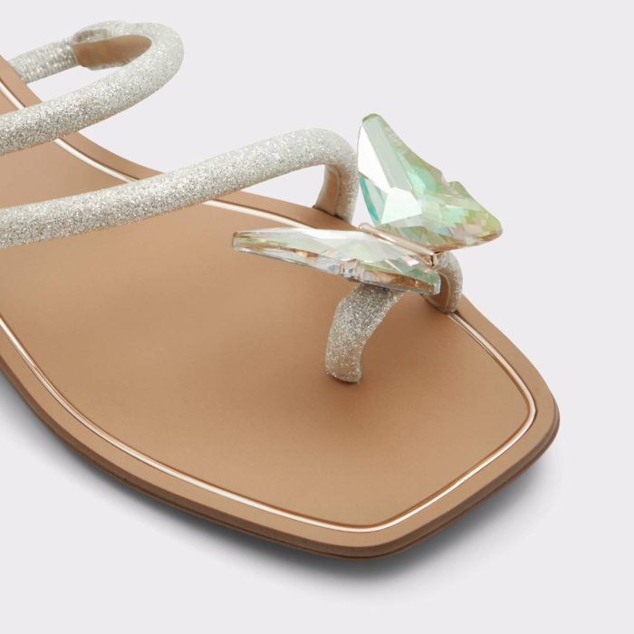 Garberia Silver Women's Flat Sandals Women Aldo Heels Silver