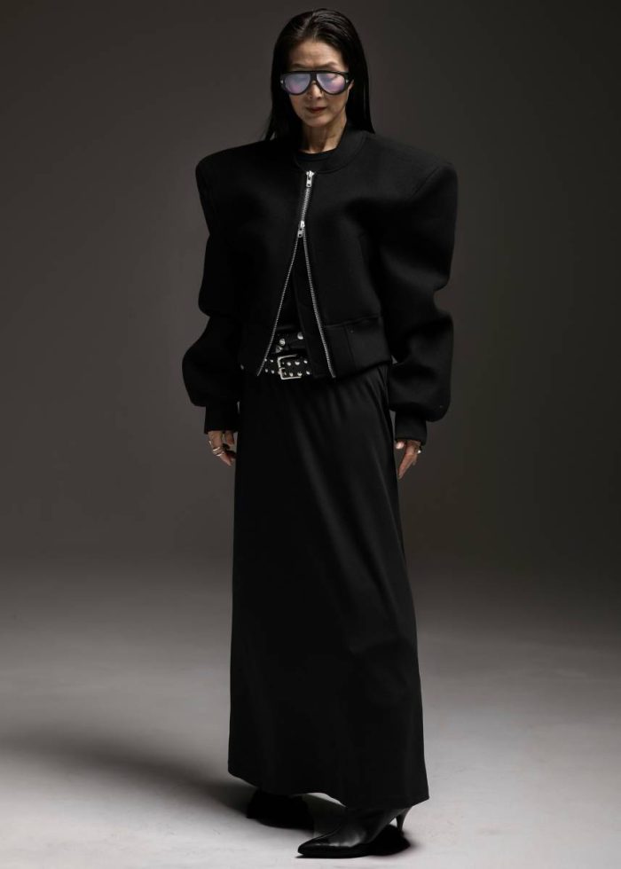 Glane Padded Wool Bomber Jacket - Black Women Black The Frankie Shop Outerwear